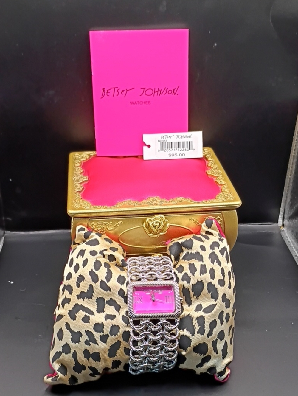 sleek Betsey Johnson Silver  Bracelet Watch
